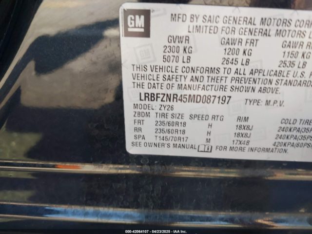 LRBFZNR45MD087197 Buick Envision Fwd Essence