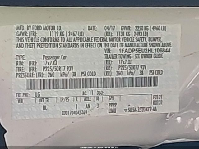 1FADP5EU2HL106844 Ford C-max Energi Se