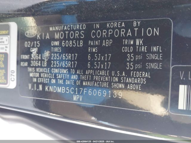 KNDMB5C17F6069139 KIA SEDONA LX