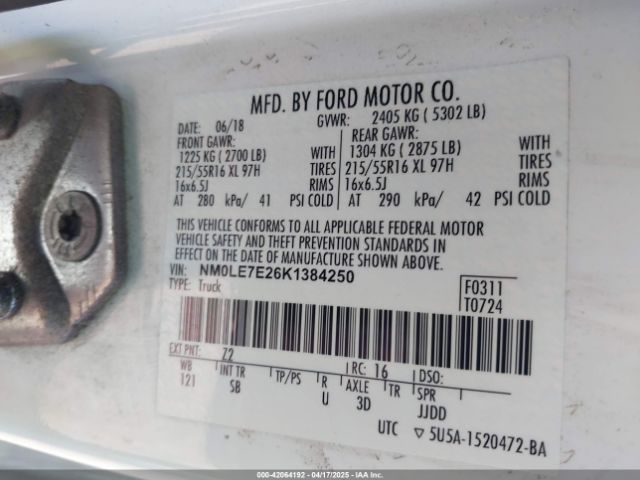 NM0LE7E26K1384250 Ford Transit Connect Xl