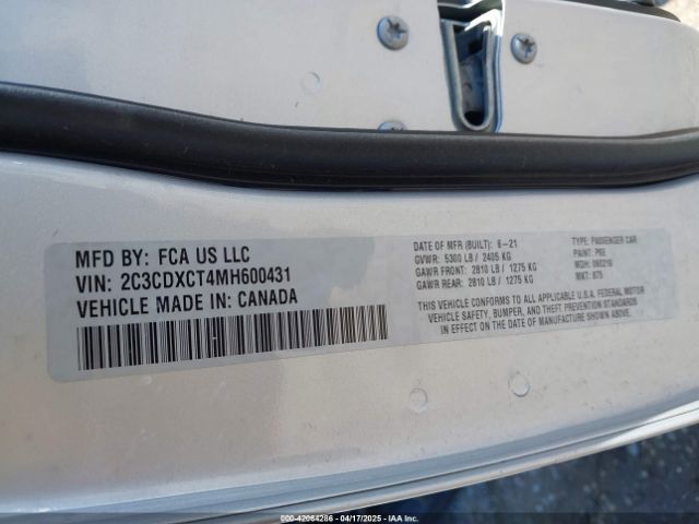 2C3CDXCT4MH600431 Dodge Charger R/t Rwd