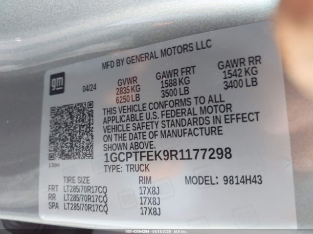 1GCPTFEK9R1177298 Chevrolet l3b