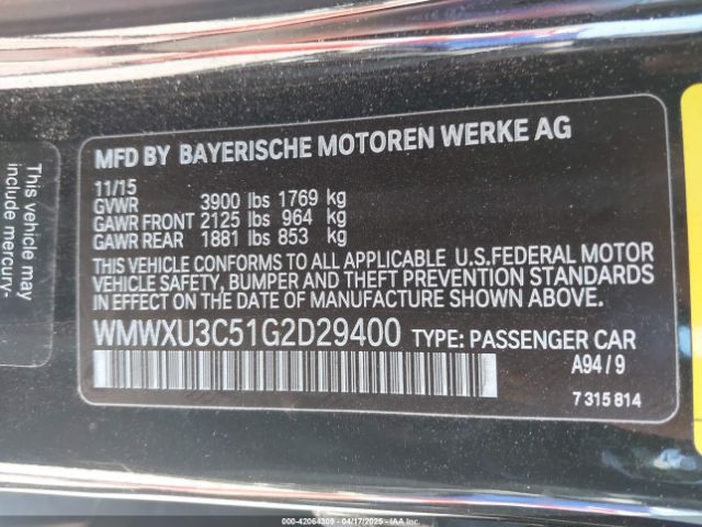 2016 MINI HARDTOP WMWXU3C51G2D29400 Photo 8