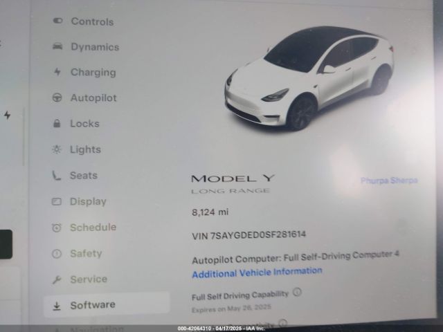 7SAYGDED0SF281614 Tesla Model Y Long Range Dual Motor All-wheel Drive