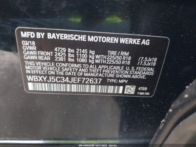 WBXYJ5C34JEF72637 BMW X2 Xdrive28i