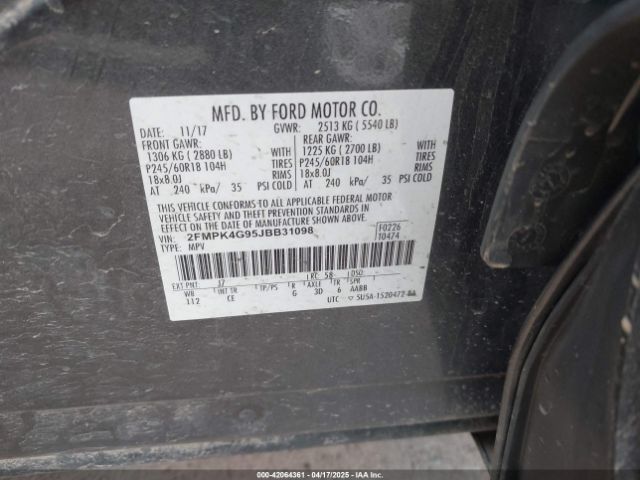 2018 FORD EDGE 2FMPK4G95JBB31098 Photo 8