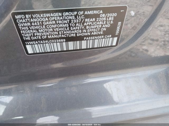1VWSA7A34LC023689 Volkswagen Passat 2.0t Se