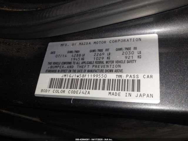 JM1GJ1W58F1199550 Mazda Mazda6 I Grand Touring