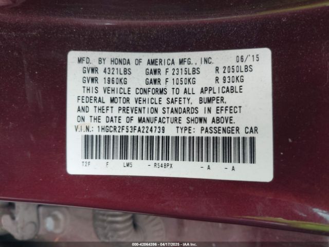 1HGCR2F53FA224739 Honda Accord Sport