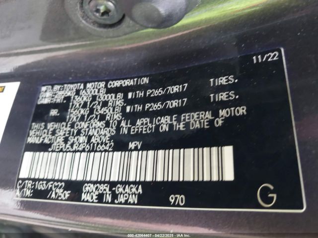 JTEPU5JR4P6116642 Toyota 4runner Trd Off Road