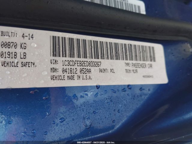 1C3CDFEB2ED833267 Dodge DART GT