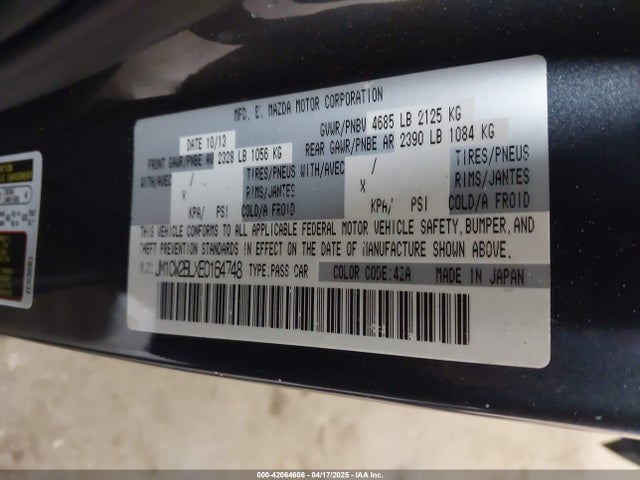 JM1CW2BLXE0164748 Mazda Mazda5 Sport