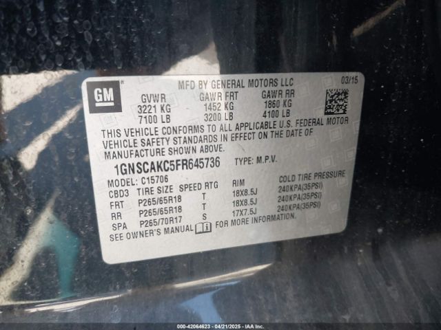 1GNSCAKC5FR645736 Chevrolet Tahoe Ls