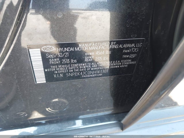 5NPEK4JC0NH143301 Hyundai Sonata N Line