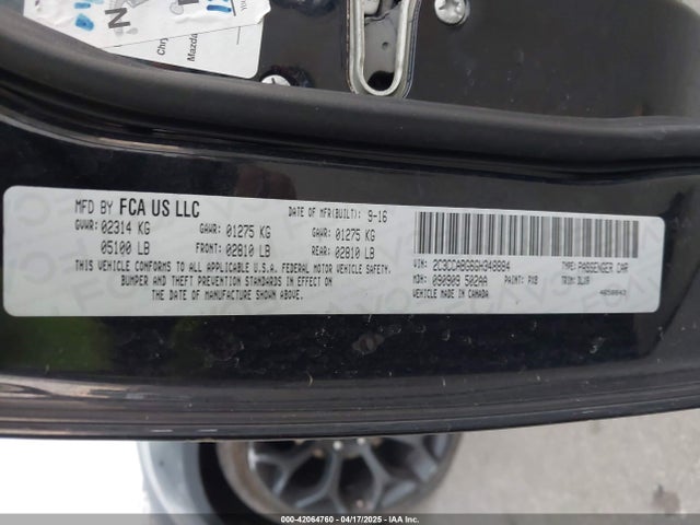 Chrysler 2016 2016 2C3CCABG6GH348884 Image 9