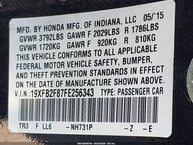 19XFB2F87FE256343 Honda CIVIC EX