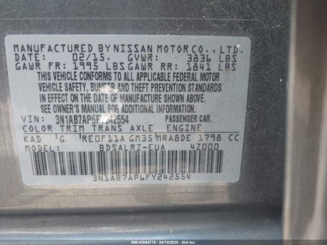 3N1AB7AP6FY242554 Nissan SENTRA SR