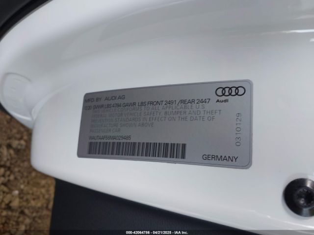 2021 AUDI A5 WAUTAAF56MA029485 Photo 8