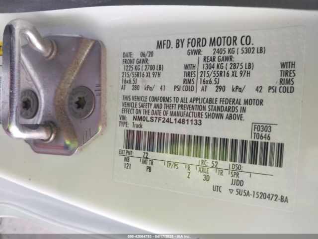 NM0LS7F24L1481133 Ford Transit Connect Xlt Cargo Van