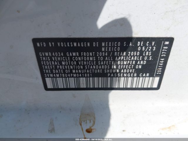 3VW4M7BU4PM041881 Volkswagen Jetta 1.5t S