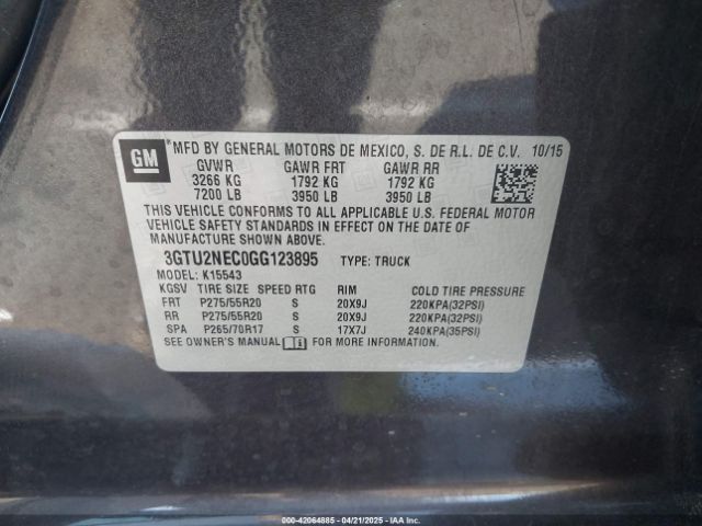 3GTU2NEC0GG123895 GMC Sierra 1500 Slt
