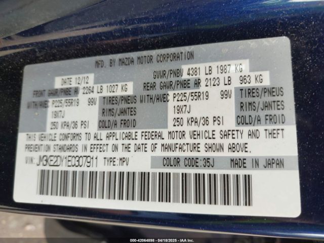JM3KE2DY1E0307911 Mazda Cx-5 Grand Touring