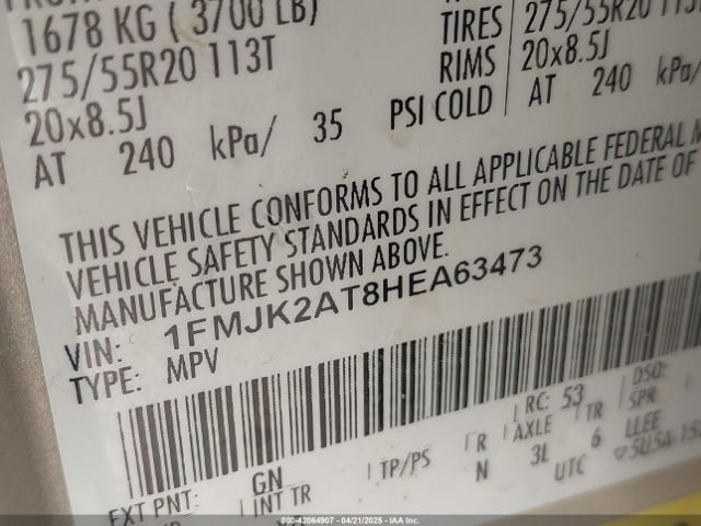 1FMJK2AT8HEA63473 Ford Expedition El Limited