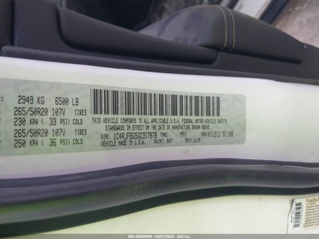 1C4RJFBG5GC317878 Jeep Grand Cherokee Limited