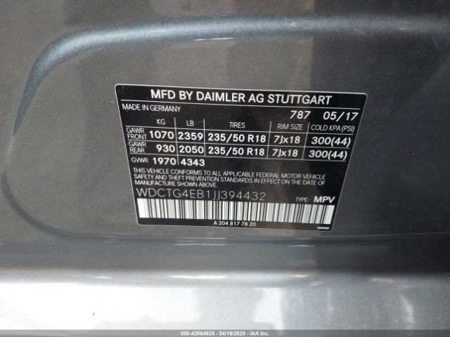 2018 MERCEDES-BENZ GLA 250 WDCTG4EB1JJ394432 Photo 8