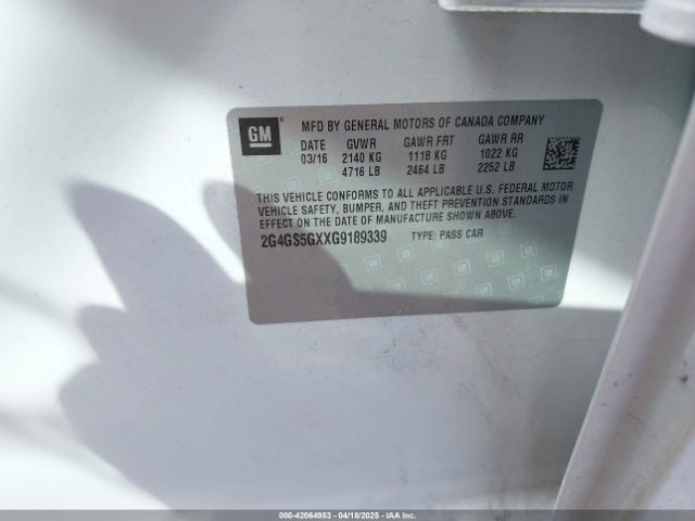 2G4GS5GXXG9189339 Buick Regal Turbo Premium Ii