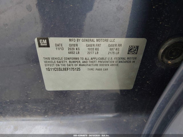1G11C5SL8EF175125 Chevrolet MALIBU 1LT
