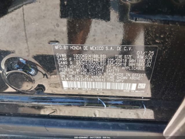 3CZRZ2H55SM768642 Honda Hr-v Awd Sport