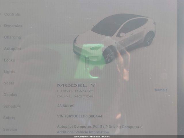 7SAYGDEE1PF660444 Tesla Model Y Awd/long Range Dual Motor All-wheel Drive