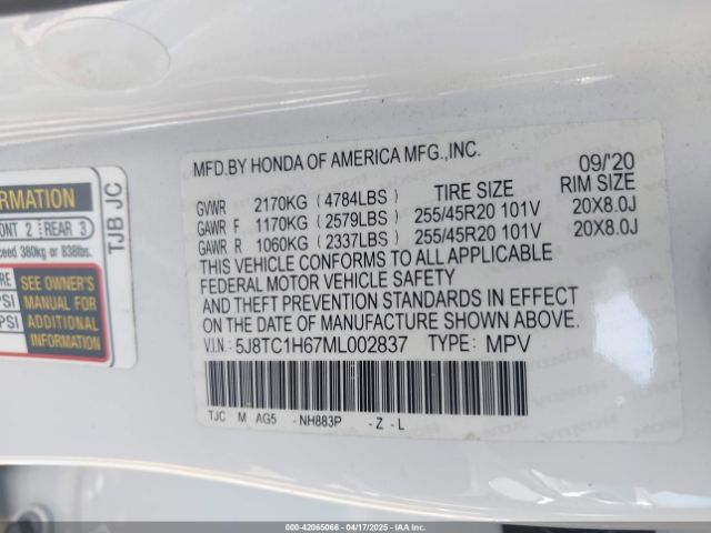 5J8TC1H67ML002837 Acura Rdx A-spec Package