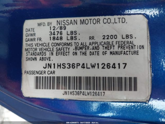 1990 NISSAN 240SX JN1HS36P4LW126417 Photo 8