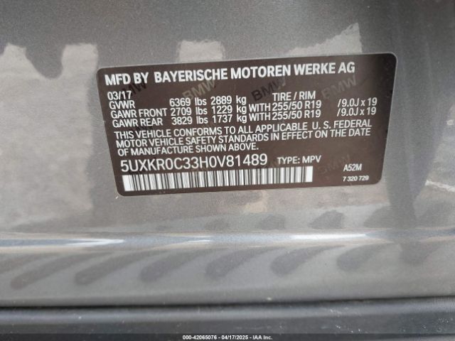 5UXKR0C33H0V81489 BMW X5 Xdrive35i