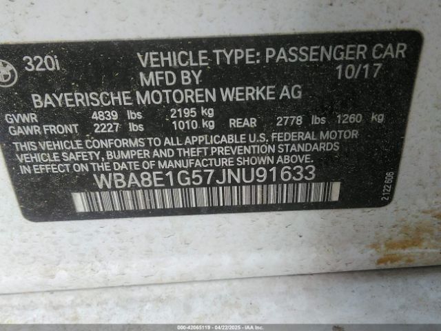 WBA8E1G57JNU91633 BMW 320i