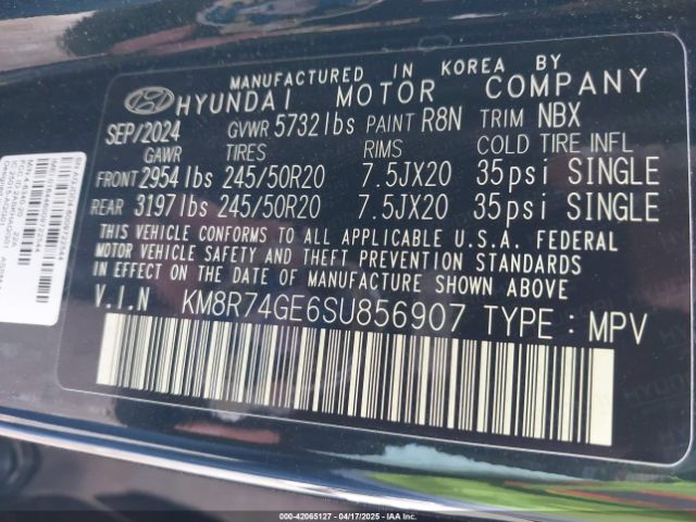 KM8R74GE6SU856907 Hyundai Palisade Calligraphy