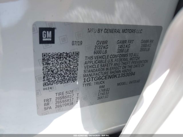 1GTG6CEN0K1353094 GMC CANYON SLE