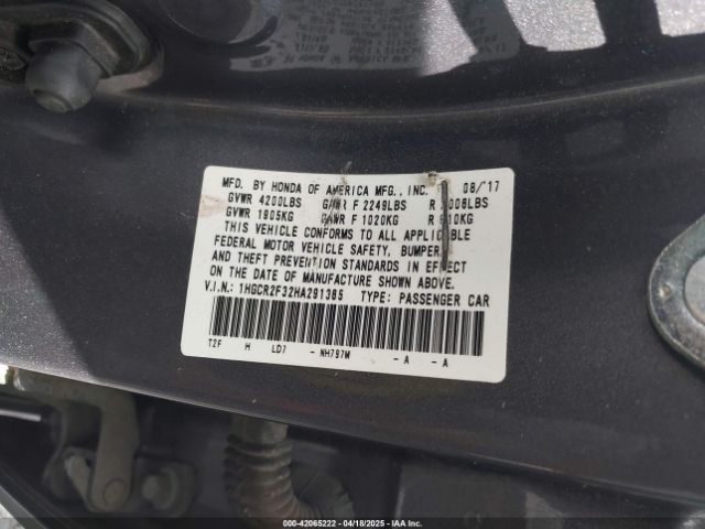 1HGCR2F32HA291365 Honda ACCORD LX