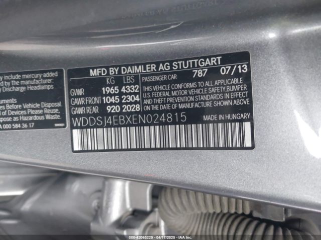 WDDSJ4EBXEN024815 Mercedes-Benz CLA 250