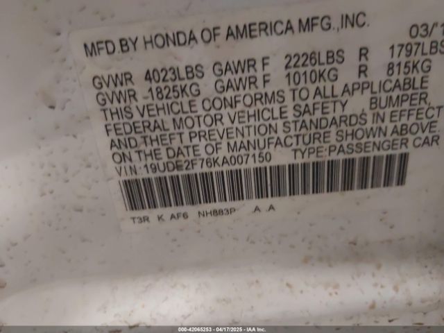 19UDE2F76KA007150 Acura Ilx Premium Package/technology Package