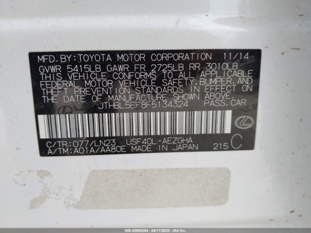 JTHBL5EF8F5134324 Lexus LS 460