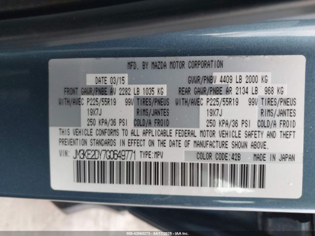 JM3KE2DY7G0649771 Mazda Cx-5 Grand Touring