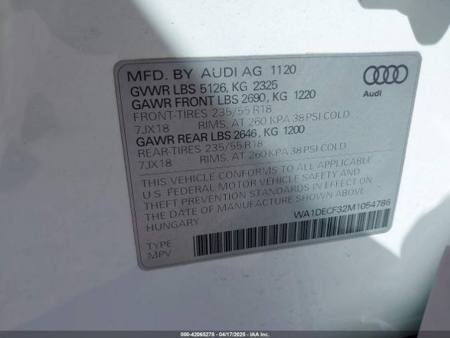 2021 AUDI Q3 WA1DECF32M1054786 Photo 8