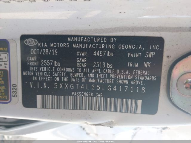 5XXGT4L35LG417118 KIA Optima S