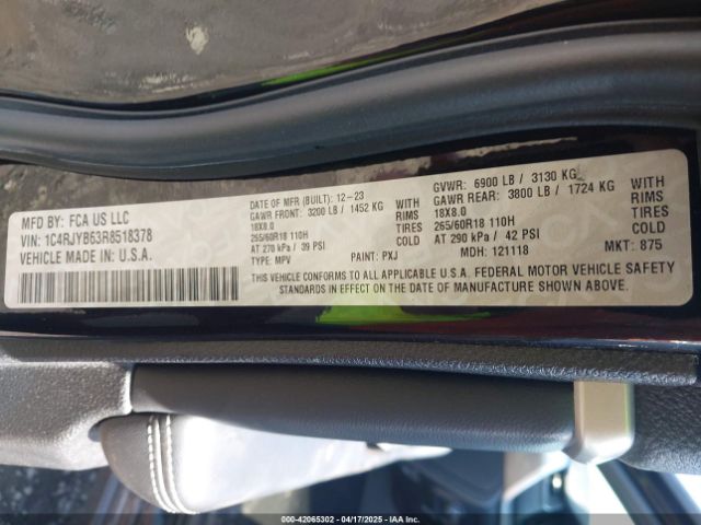 1C4RJYB63R8518378 Jeep Grand Cherokee 4xe