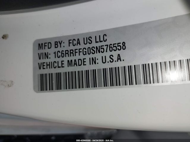 1C6RRFFG0SN576558 RAM 1500 Big Horn  4x4 5'7 Box