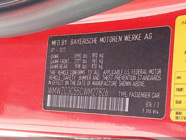 2012 MINI COOPER S COUNTRYMAN WMWZC3C55CWM27826 Photo 8