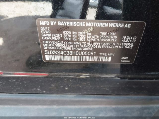 5UXKS4C38H0U05081 BMW X5 Xdrive35d